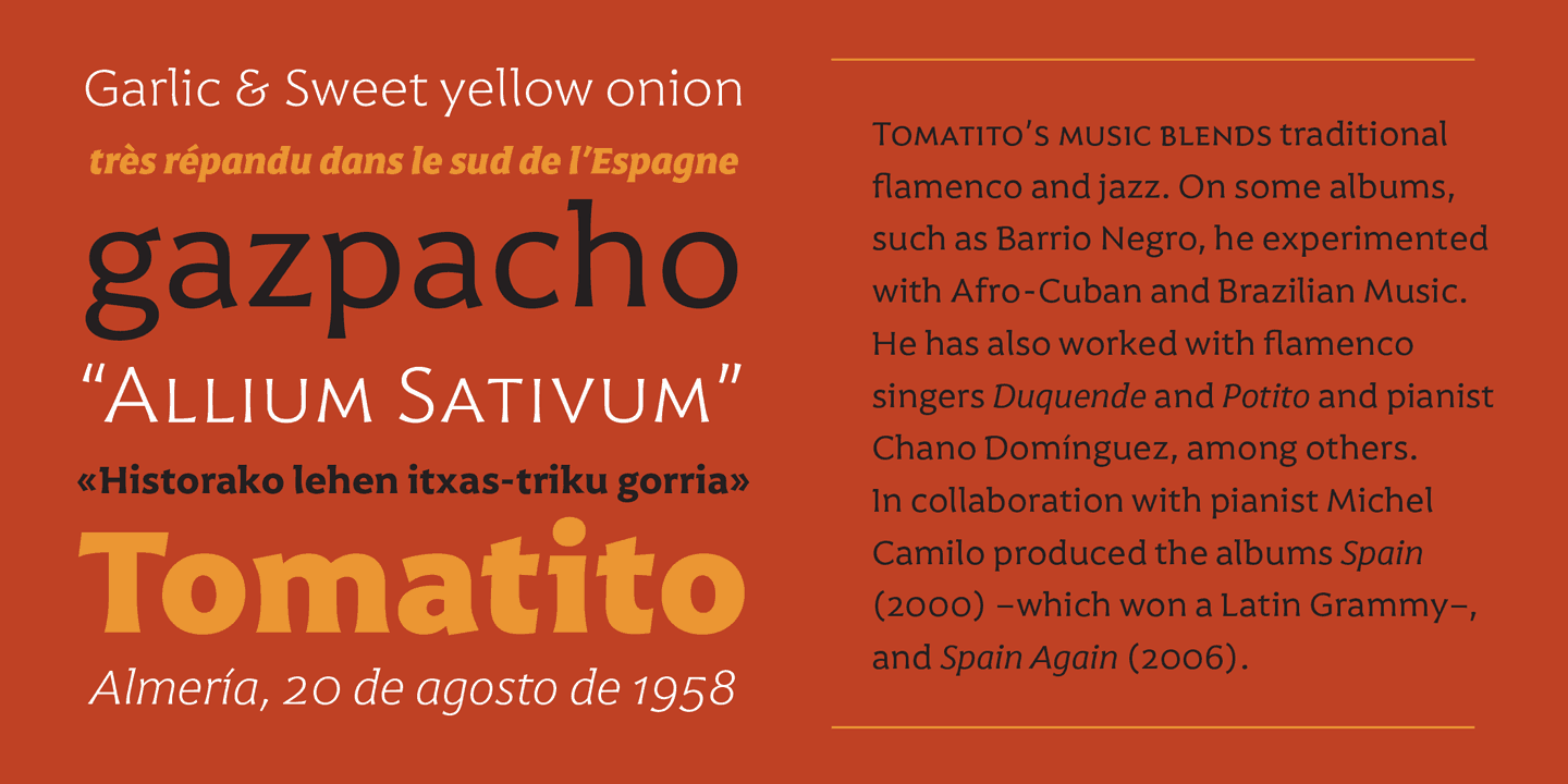 Ejemplo de fuente Harri Text SemiBold Italic